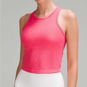 LULULEMON LIPGLOSS PINK- Ebb to Street Cropped Racerback Tank Top